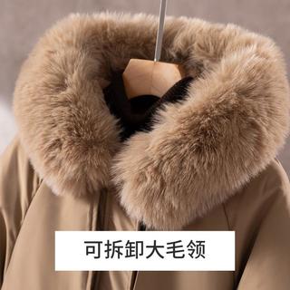 【大毛领连帽派克服】加绒加厚保暖棉服女式秋冬御寒外套显瘦棉袄
