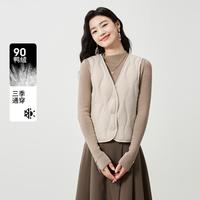 女装【90鸭绒】轻薄羽绒马甲2024款V领百搭内胆保暖上衣冬