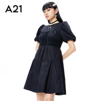 A21夏季时尚女装A摆连衣裙设计感女泡泡袖显瘦裙子