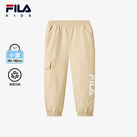 FILA 斐乐 KIDS斐乐童装男小童长裤2024冬季新款儿童加绒保暖梭织裤潮