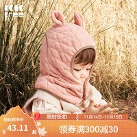 kocotreeKK树宝宝帽子秋冬婴儿围巾一体男童女孩A类儿童护耳帽 科尔粉 M:3-8岁,头围47-52cm