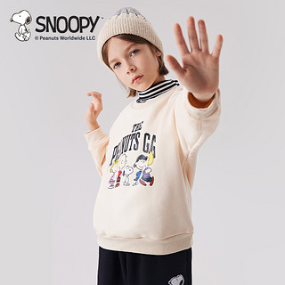 88VIP：SNOOPY 史努比 童装儿童卫衣套头衫加绒保暖2024秋冬新款男童秋装上衣长袖