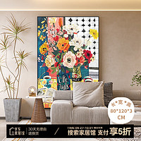 艺环宇花卉抽象客厅装饰画高级感画现代简约玄关挂画背景墙落地画 繁华