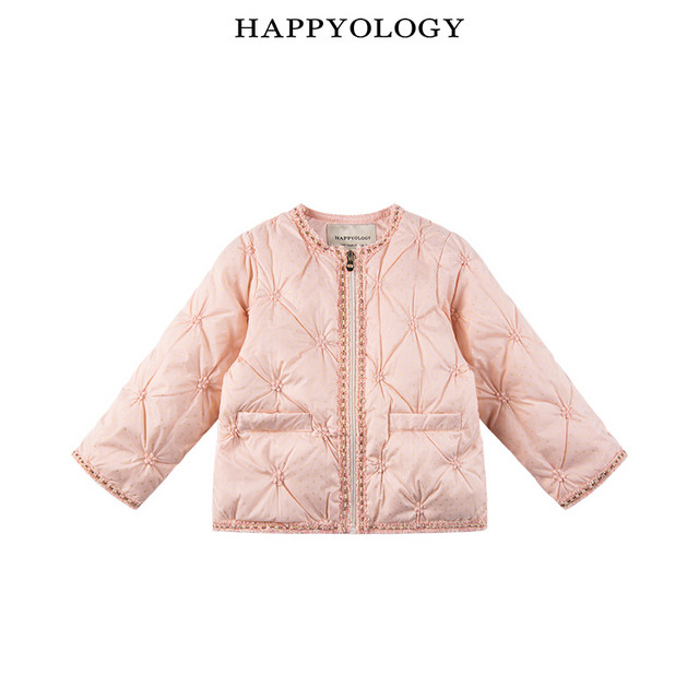 HAPPYOLOGY 童装冬装90绒小香风轻薄款女童羽绒服