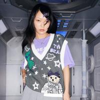 小熊卡通毛衣女秋季女毛衫