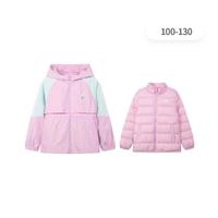 特步 XTEP儿童两件套女幼童风衣薄羽绒休闲套装