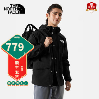 北面（The North Face）冲锋衣男款女款2024春季户外运动休闲上衣舒适防风夹克外套 JK3/黑色 3XL/190