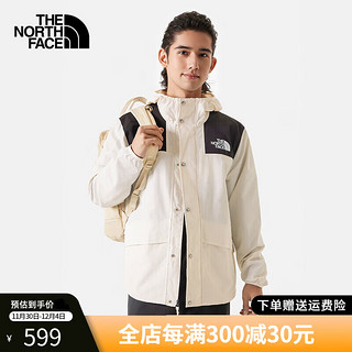 北面（The North Face）冲锋衣男女装2024秋季上衣户外运动透汽休闲防风梭织夹克外套 QLI/米白色/店长/ 3XL/190