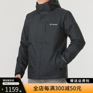 Columbia哥伦比亚户外24秋冬男子防水热能保暖抓绒内胆三合一冲锋衣WE6508 010/黑色 2XL/190/104A