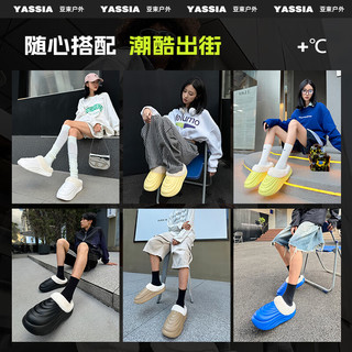 亚束棉拖鞋秋冬季男女棉拖加厚保暖外穿棉拖鞋增高防滑居家女鞋 暗夜黑【抗菌加绒】 40-41 【适合39-40码脚穿】