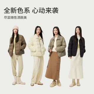 坦博尔 爆款升级 2024年新款衬衫领饼干羽绒服女轻薄短款外套TBF330226D