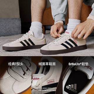 今日必买：adidas 阿迪达斯 「T头鞋」VL COURT 2.0复古休闲板鞋德训鞋阿迪达斯轻运动 灰色/黑色/红色JS3003