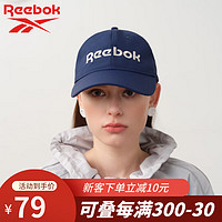 Reebok 锐步 轻薄透气修饰脸型经典棒球帽 鸭舌帽 休闲运动帽遮阳帽 情侣款 藏青色