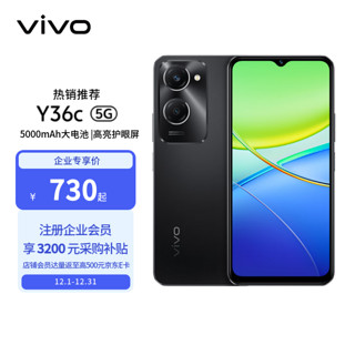 vivo Y36c 8GB+128GB 月影黑 灵动外观 5000mAh大电池 90Hz高亮护眼屏 5G 拍照 手机