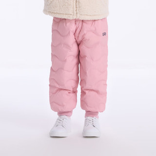 Gap男女幼童2024秋季新款松紧羽绒裤logo保暖儿童装长裤662454