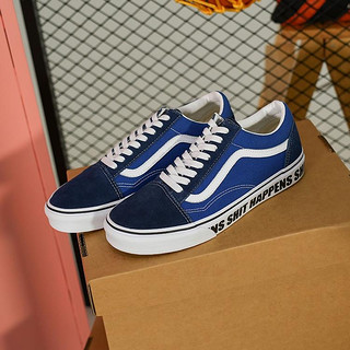 VANS 范斯 Old Skool 中性运动帆布鞋 VN0A4U3B2BL 蓝/黑 41