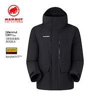 MAMMUT 猛犸象 Fall Line 男士户外轻质透气防风防水连帽硬壳夹克棉服 黑色 M