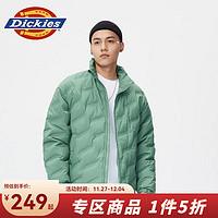 dickies压纹羽绒服 男女时尚百搭保暖外套上衣10916 常春藤绿 M 充绒量:172g