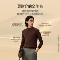 红豆100纯羊毛衫男士24秋冬圆领加厚保暖中青年针织打底衫预 S1黑色 170/92