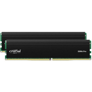 Crucial 英睿达 Pro系列 DDR4 3200MHz 台式机内存 马甲条 黑色 32GB 16GBx2 CP2K16G4DFRA32A