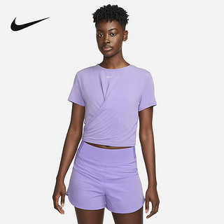 NIKE 耐克 短袖女2023夏新款扭结式舒适休闲运动上衣速干DD4922-567