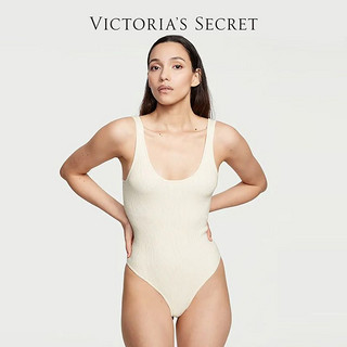 百亿补贴：VICTORIA'S SECRET 维密 罗纹针织轻薄衬垫连体紧身衣塑身衣连体内衣薄款