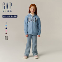 【大小童同款】Gap男女童2024秋季logo抓绒卫衣外套646082