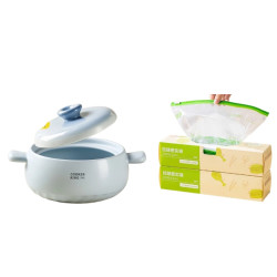 COOKER KING 炊大皇 砂锅煲仔饭炖锅2.5L  +太力拉链食品级封口袋 共200只（小号2+中号2+大号3）