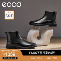 爱步（ECCO）商务牛皮短靴 秋冬通勤切尔西靴时尚舒适男士男靴 都市伦敦525644 525641001