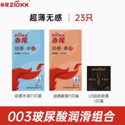 zioxx 赤尾 玻尿酸安全套组合 23只（水润*11只+柔滑*11只+SHE积雪草*1只）
