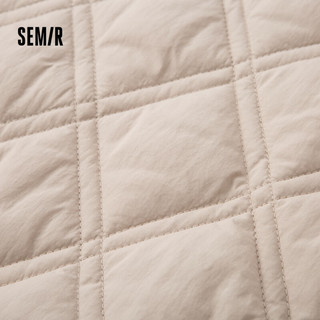 森马（Semir）棉服男2024冬季微皱感绗线菱格肌理外套棒球领棉衣潮109724112110 浅卡其50311 L