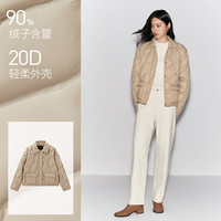 太平鸟女装压胶轻薄羽绒服多巴胺无胆衬衫羽绒休闲外套短款 L