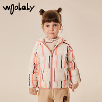 Woobaby儿童羽绒服轻薄女童男童冬装外套宝宝轻羽 WB2203052韦恩水波粉-90%白鸭绒