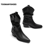 TOOMANYSHOES 骑士靴 黑色尖头 35码