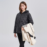 雪中飞 SNOWFLYING2024冬热销女士短款连帽羽绒服脱卸内胆一衣三穿拼接工装
