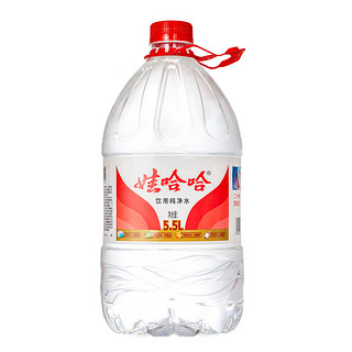 88VIP：WAHAHA 娃哈哈 饮用纯净水5.5L*4桶装 泡茶冲奶饮用水非矿泉水