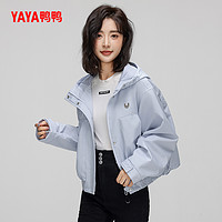 YAYA 鸭鸭羽绒服 鸭鸭外套女士2024年冬季新品短款时尚纯色宽松百搭休闲上衣夹克Y