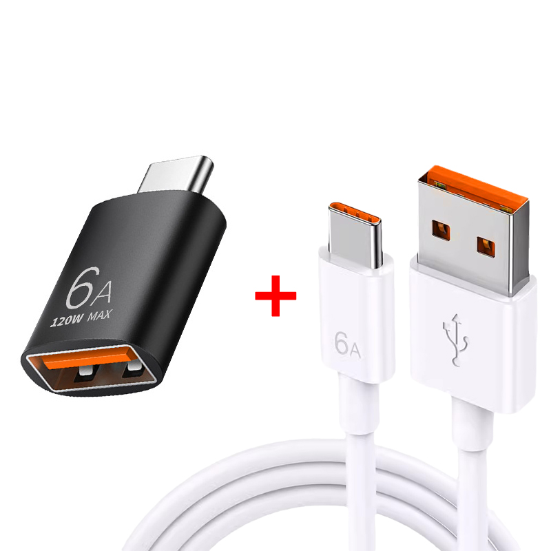 1个装【黑色】Type-C转USB3.0转接头+6A快充线1.5米