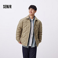 森马（Semir）羽绒服男2024冬季轻薄短款外套简约纯色上衣保暖内搭109724113109 烟灰卡50505 M