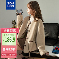 TONLION 唐狮 女仿羊羔毛外套仿麂皮绒女上衣 100067467935