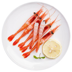 美加佳 北极甜虾刺身 净重1kg/三文鱼刺身300g
