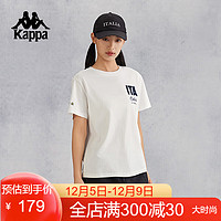 Kappa 卡帕 背靠背短袖2024秋季新款女休闲简约半袖速干运动T恤K0E62TD13