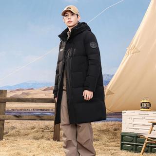 雪中飞 SNOWFLYING男式户外休闲连帽立领防风御寒长款加厚羽绒服2024秋冬男
