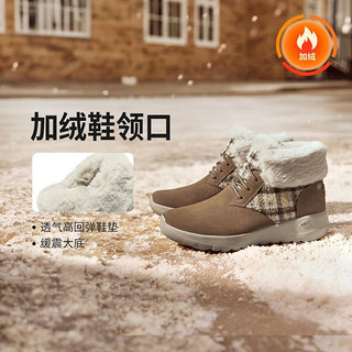 SKECHERS 斯凯奇 女士长毛中帮雪地靴女靴保暖靴舒适时尚潮流设计冬季