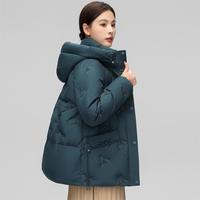 雪中飞 SNOWFLYING【时尚装】女式中老年羽绒服经典百搭休闲保暖御寒防风连帽