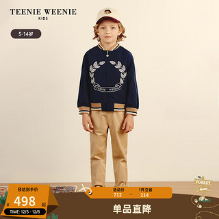 TEENIE WEENIE Kids小熊童装24秋男童防风防泼水刺绣休闲外套 藏青色 140cm