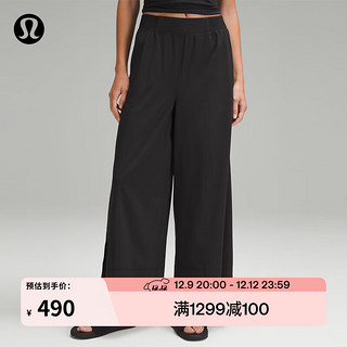 lululemon丨Stretch Woven 女士高腰阔腿中长裤 LW6CRXS 黑色 8