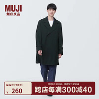 無印良品 MUJI(無印良品 ) 男式 双排扣大衣 风衣外套男春秋 中长款 AD0V8C4S 黑色 S 165/84A