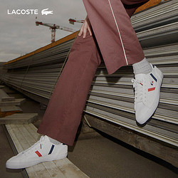 LACOSTE 拉科斯特 法国鳄鱼男鞋时尚舒适低帮百搭平底休闲小白鞋|39CMA0045 407/ 白色/ 深蓝/ 红色 42