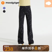 moodytiger女童印花微喇紧身裤24秋透气修身弹力运动裤| 小云朵